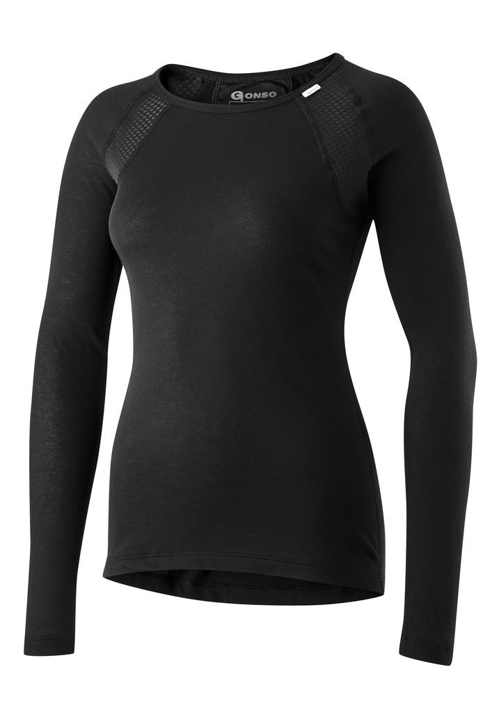 Damen-Radtrikot Gonso BASE Shirt Longsleeve Therm W black