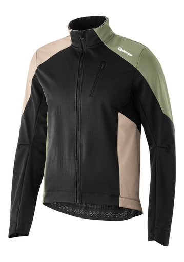 [3005192_20151] pánska cyklistická bunda Gonso Trail Jacket Softshell M black/timson sand/bellcourt castle