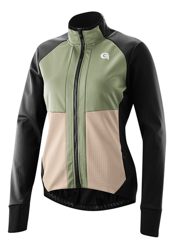 [3001147_20151] women's cycling jacket Gonso Trail Jacket Softshell W black/timson sand/bellcourt castle